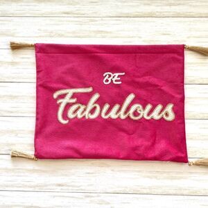 Levtex Be Fabulous Faux Leather Gold Tassel Pillow NWT